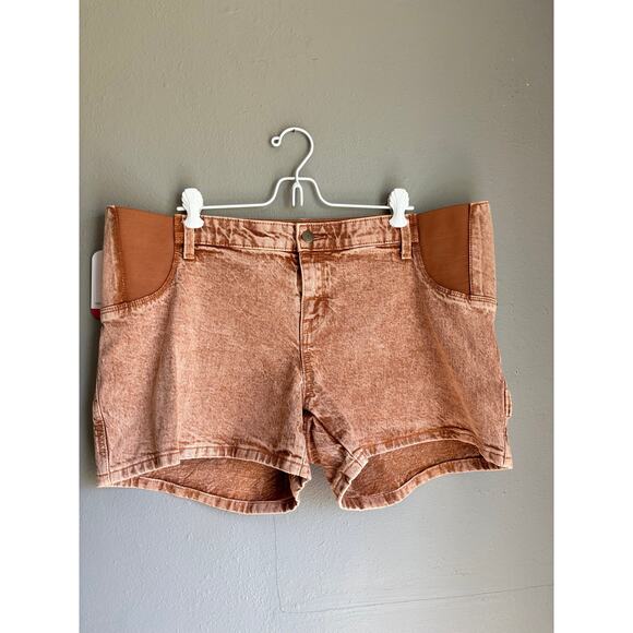 Isabel Maternity by Ingrid & Isabel Womens Denim Midi Shorts Side Panel Size 14 - Picture 1 of 4